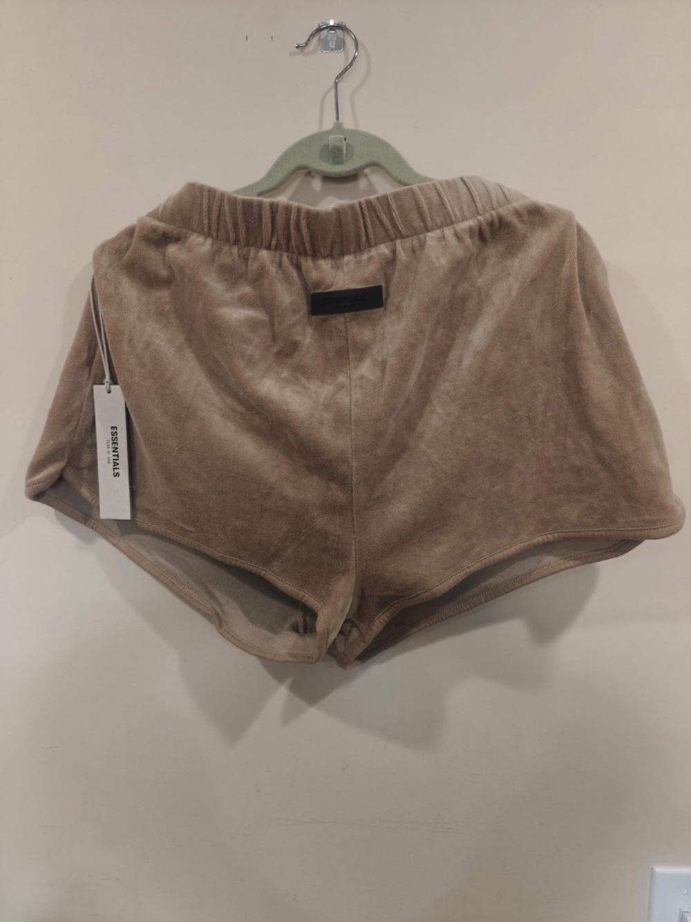 Essentials Women's Velour Athletic Shorts - Taupe Brown
